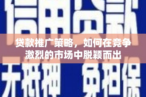 台东贷款推广策略，如何在竞争激烈的市场中脱颖而出