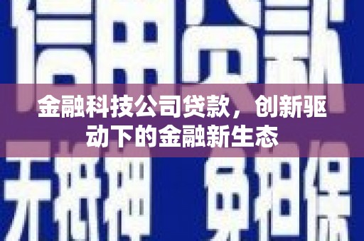 台东金融科技公司贷款，创新驱动下的金融新生态