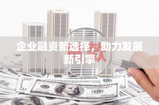台东企业融资新选择，助力发展新引擎