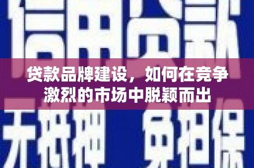 台东贷款品牌建设，如何在竞争激烈的市场中脱颖而出
