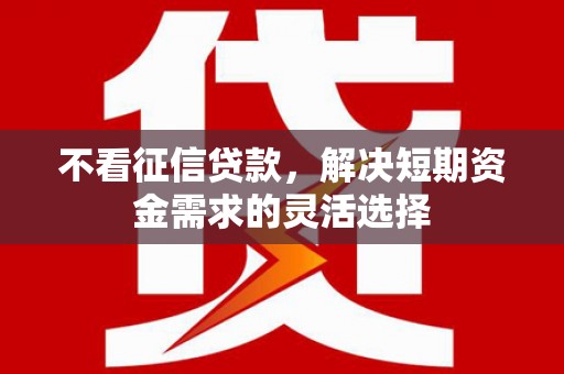 台东不看征信贷款，解决短期资金需求的灵活选择