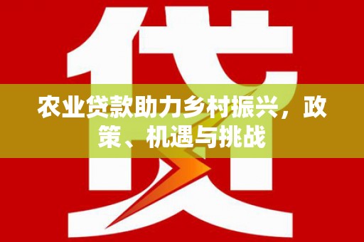 台东农业贷款助力乡村振兴，政策、机遇与挑战