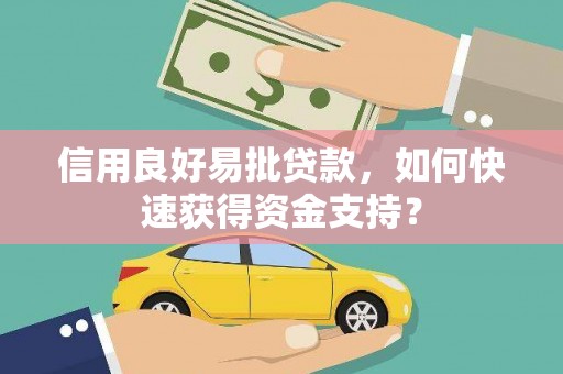 台东信用良好易批贷款，如何快速获得资金支持？