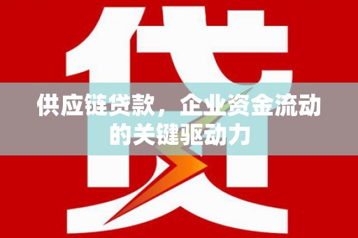 台东供应链贷款，企业资金流动的关键驱动力