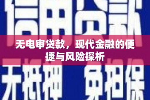 台东无电审贷款，现代金融的便捷与风险探析