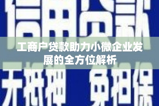 台东工商户贷款助力小微企业发展的全方位解析