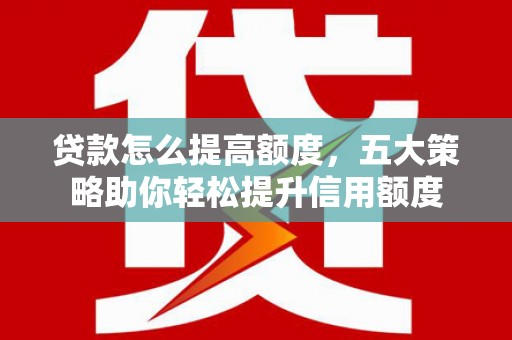 台东贷款怎么提高额度，五大策略助你轻松提升信用额度