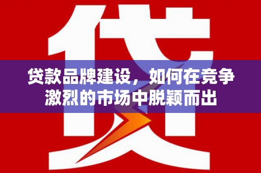 台东贷款品牌建设，如何在竞争激烈的市场中脱颖而出