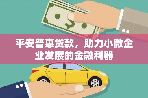 台东平安普惠贷款，助力小微企业发展的金融利器