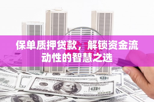 台东保单质押贷款，解锁资金流动性的智慧之选