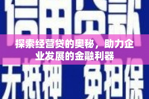 台东探索经营贷的奥秘，助力企业发展的金融利器
